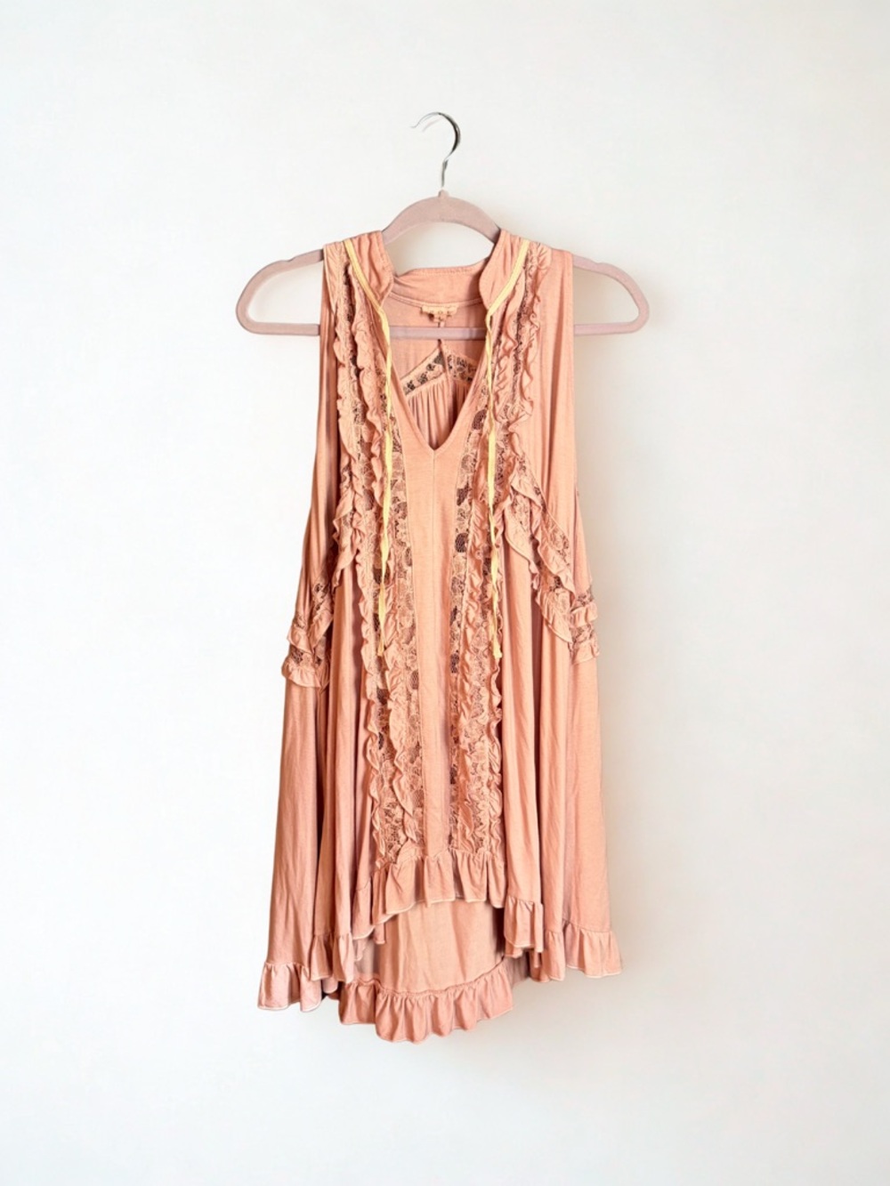 POL Pink Ruffled Tunic Dress